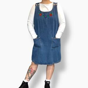 J.L NY Woman denim overall apron dress size 2x